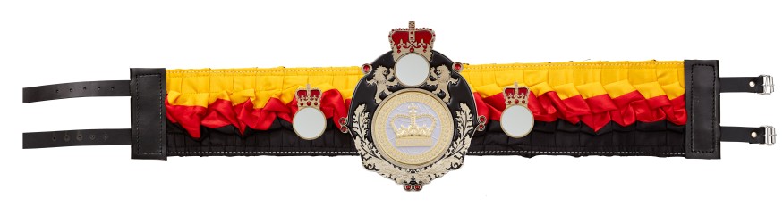QUEENSBURY WHITE CHAMPION CROWN SILK CHAMPIONSHIP BELT - QUEEN/B/WHTGEM/SILK - AVAILABLE IN 6 COLOURS QUEENSBURY WHITE CHAMPION CROWN SILK CHAMPIONSHIP BELT - QUEEN/B/WHTGEM/SILK - AVAILABLE IN 6 COLOURS